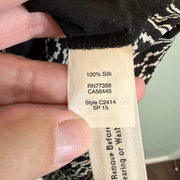 Madewell Romper Womens Medium Kimono in Tidalwave Aztec SOIE Silk Wrap Tie Black - Picture 11 of 11